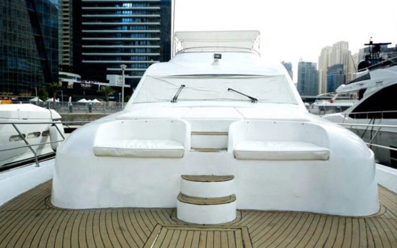 Upper deck with sea views on 75ft yacht – Mala Yachts yacht rental in Dubai