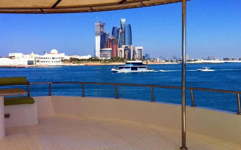 Open upper deck with seating – yacht rental Dubai by Mala Yachts