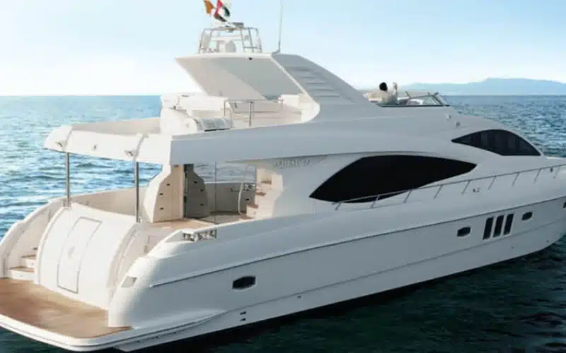 Stunning exterior view of 77 feet yacht – yacht rental Dubai | Mala Yachts