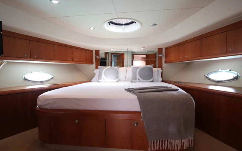 Twin bedroom with modern design – Mala Yachts yacht rental in Dubai