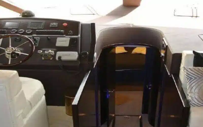 Captain’s control area on Al Khan Yacht – Mala Yachts yacht rental Dubai