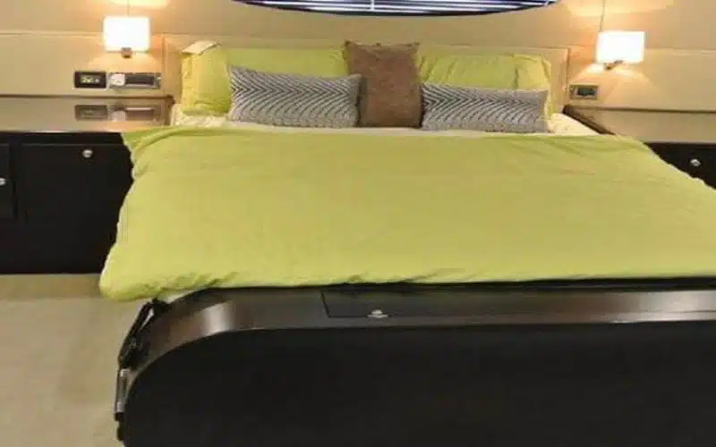 Comfortable bedroom onboard Al Khan Yacht – yacht rental Dubai | Mala Yachts