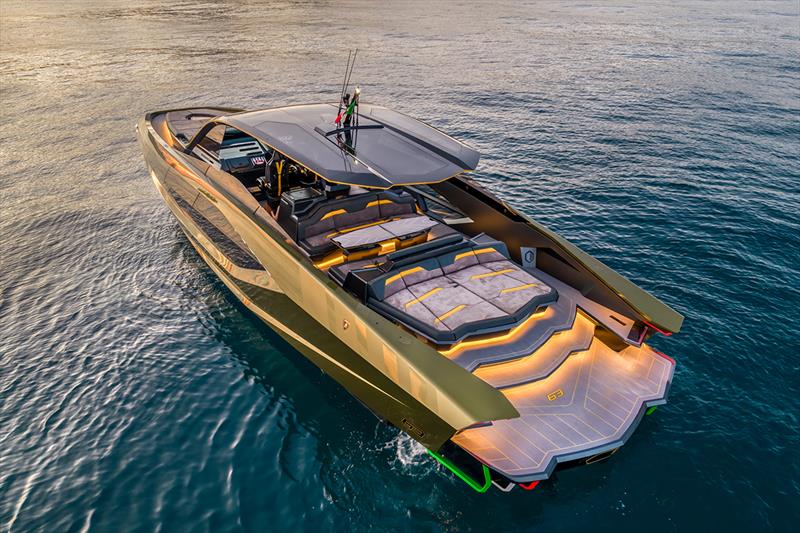 The first Tecnomar Lamborghini 63 Yacht Arrived in Dubai