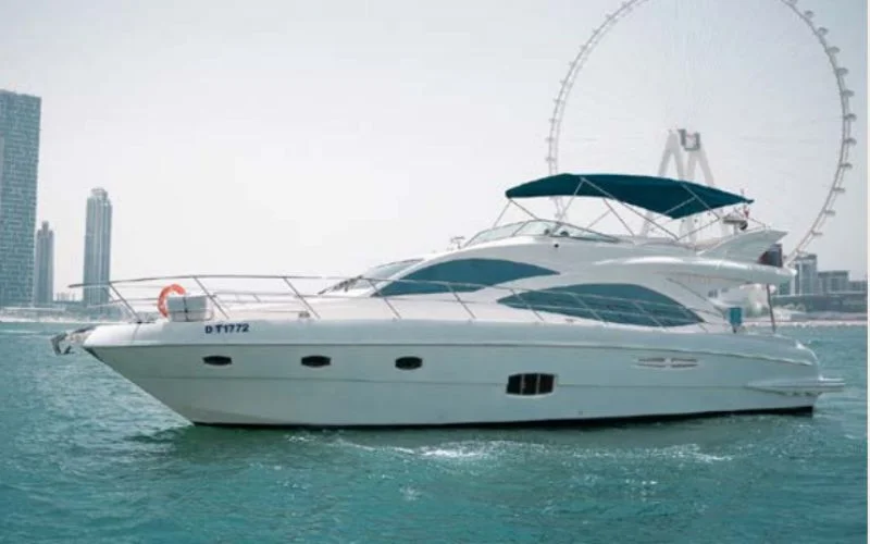 "Lagoona 56ft yacht cruising through Dubai waters – Mala Yachts exclusive yacht rental in Dubai"