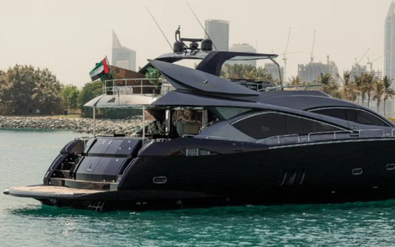 Matrix Yacht side view showing sharp lines and luxury styling
