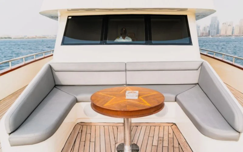 Overhead skylight bringing natural light into cabin space of D3 33 Yacht