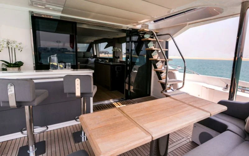 "Cozy twin cabin with soft lighting inside My Serenity yacht – Mala Yachts yacht rental in Dubai"