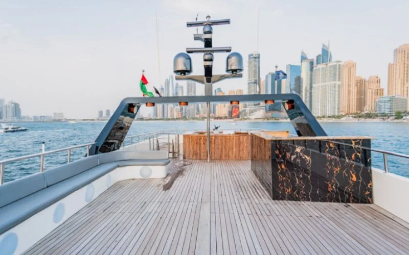 D3 33 Yacht gliding on blue waters with sleek and sporty profile