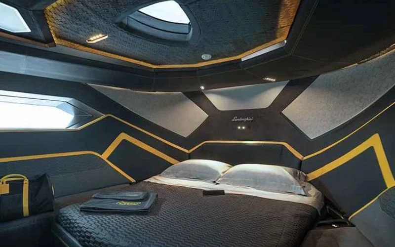 High-tech carbon-fiber helm station inspired by Lamborghini supercars with dual digital displays and sport steering wheel