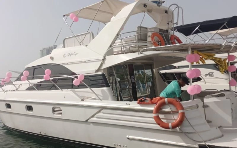 Stylish side view of Riva 38 Feet Yacht – yacht rental Dubai | Mala Yachts