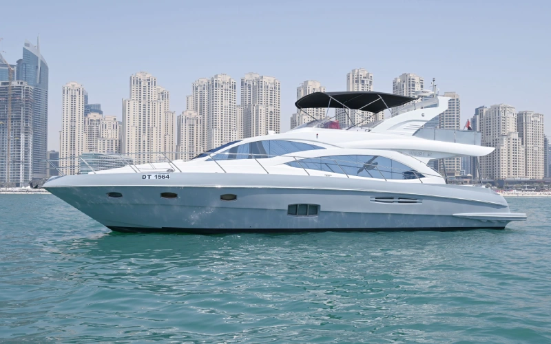 Premium exterior design of Azimuth yacht – Mala Yachts yacht rental in Dubai