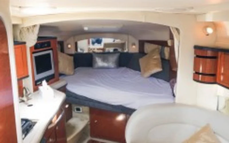 Luxury 38ft yacht deck view during sunset – yacht rental in Dubai experience