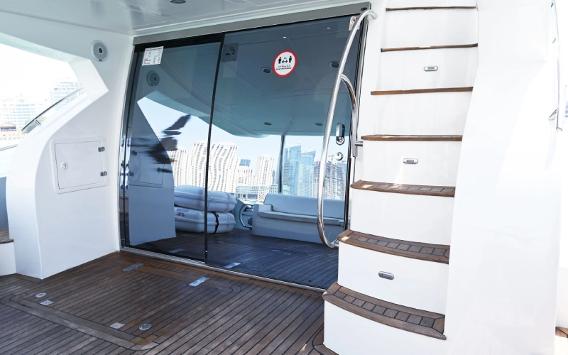 Open-air outdoor space perfect for relaxation – Mala Yachts yacht rental in Dubai