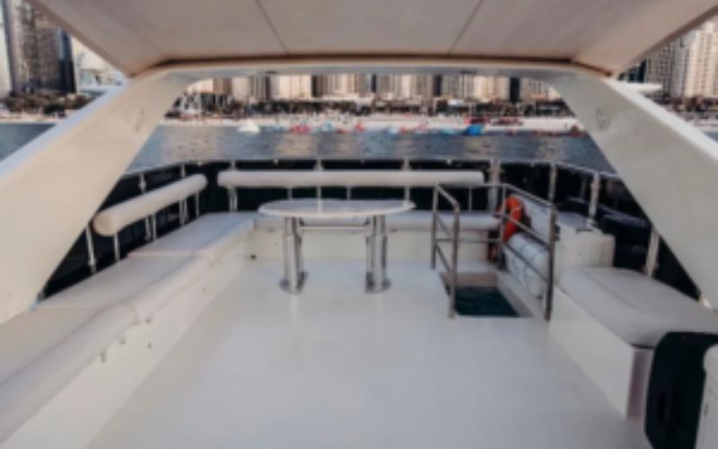 Elegant Azimut 81 yacht floating beside Dubai Marina – yacht rental in Dubai by Mala Yachts