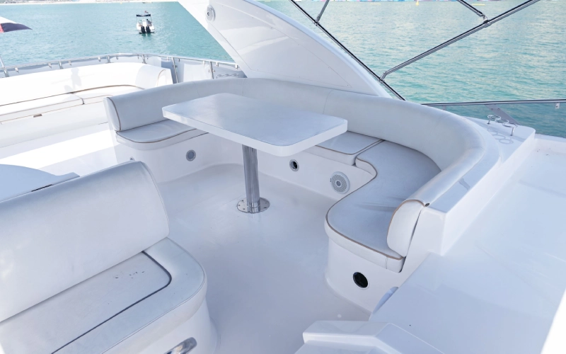 Elegant and spacious cabin area on Azimuth yacht – Mala Yachts yacht rental in Dubai