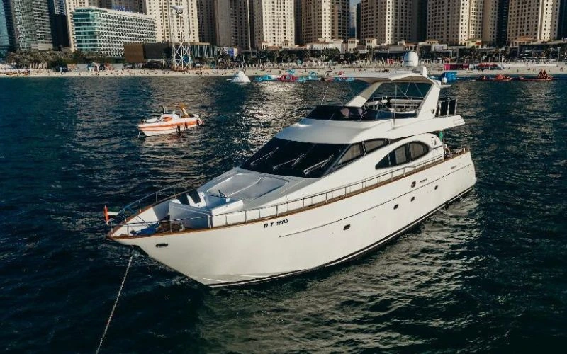 Luxury yacht experience with scenic views in Dubai – Mala Yachts offers top-tier yacht rental Dubai services.