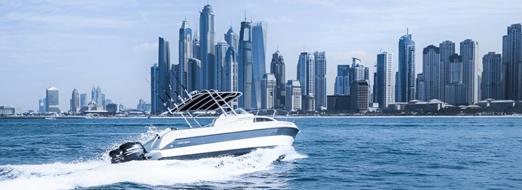 Guests enjoy a beautiful day on the water aboard a stylish Mala Yachts boat, a premier option for private yacht rental in Dubai.