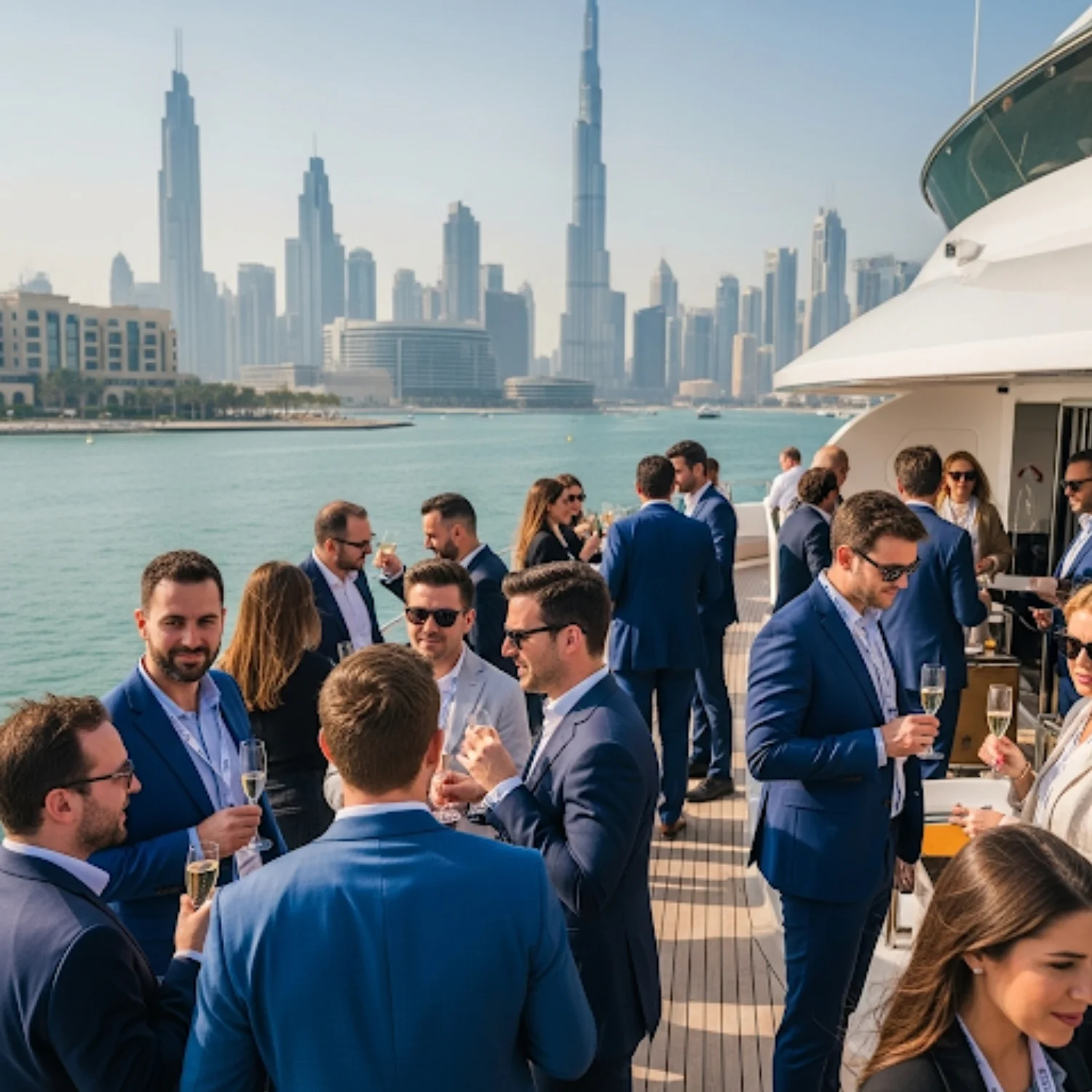 MalaYachts provides luxury yacht rental Dubai for corporate parties, ensuring a professional yet stylish atmosphere with stunning sea views
